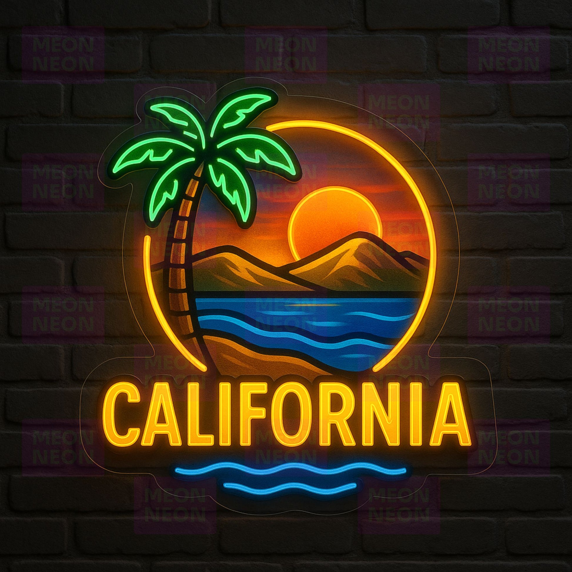 California Bear Republic State Neon Sign - MEON NEON