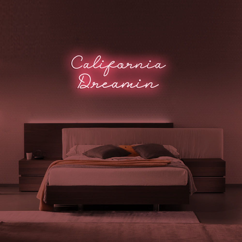 California Dreamin LED Neon Sign in Light Pink