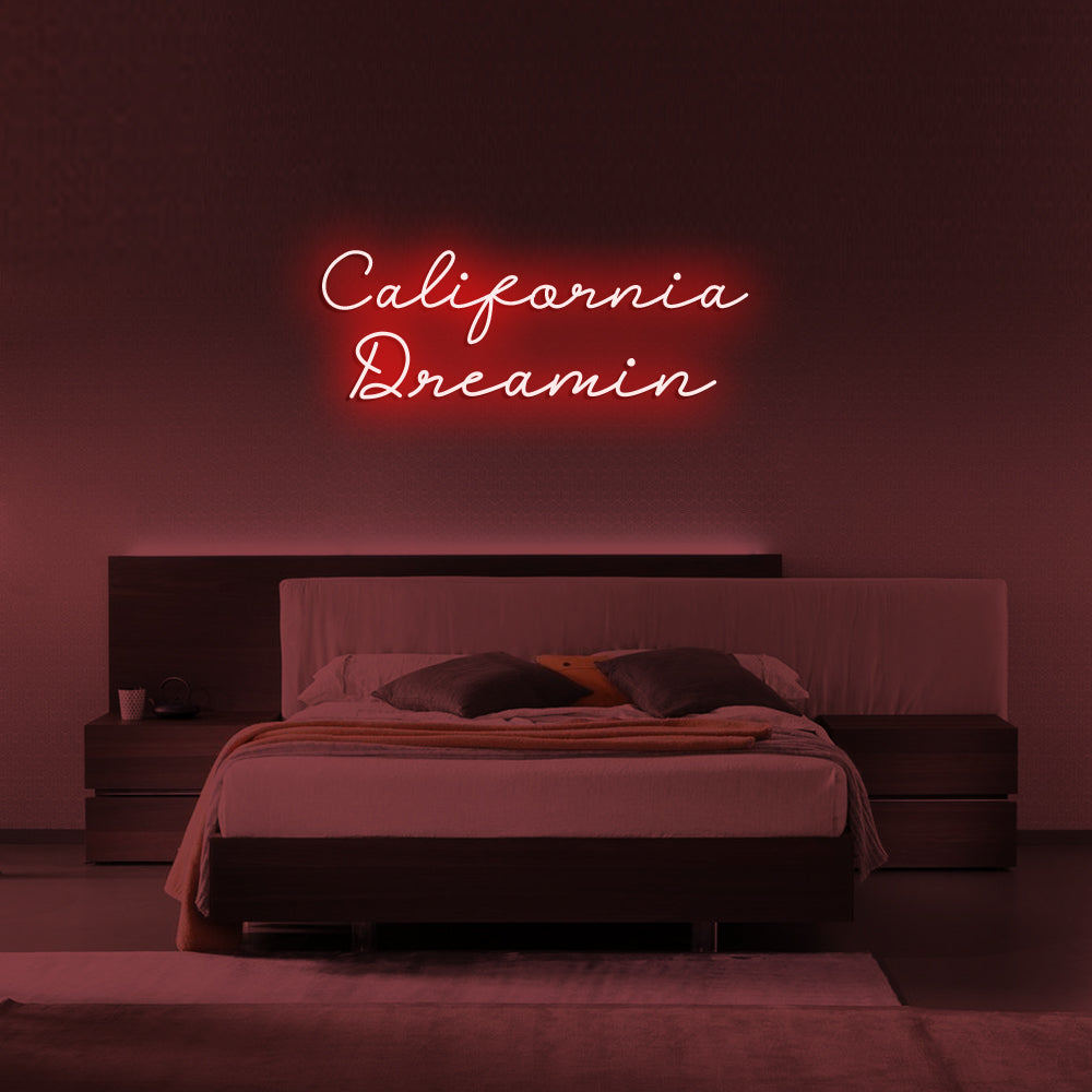 California Dreamin LED Neon Sign in Red
