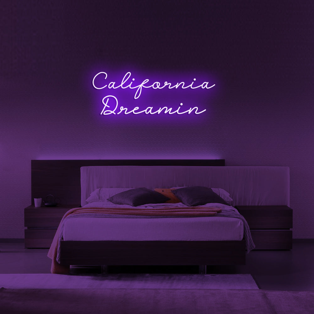 California Dreamin LED Neon Sign in Purple