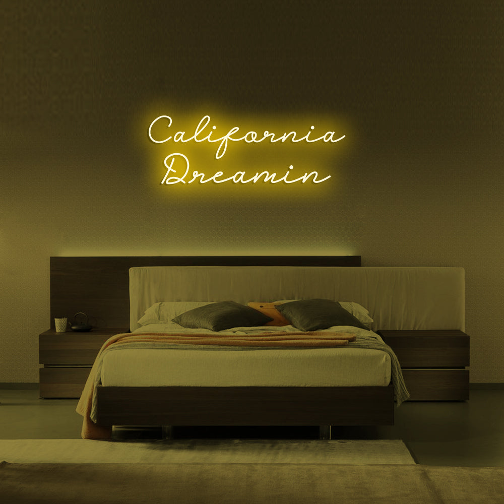 California Dreamin LED Neon Sign in Yellow
