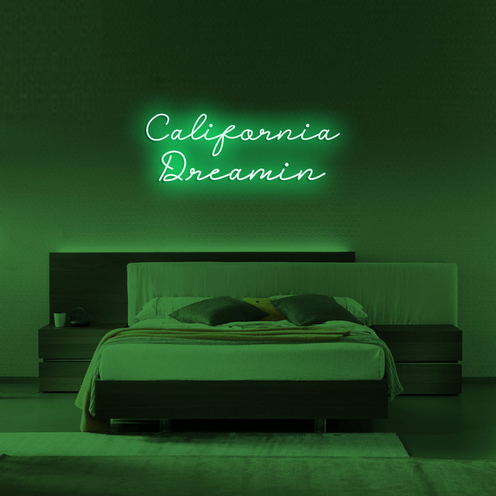 California Dreamin LED Neon Sign in Green