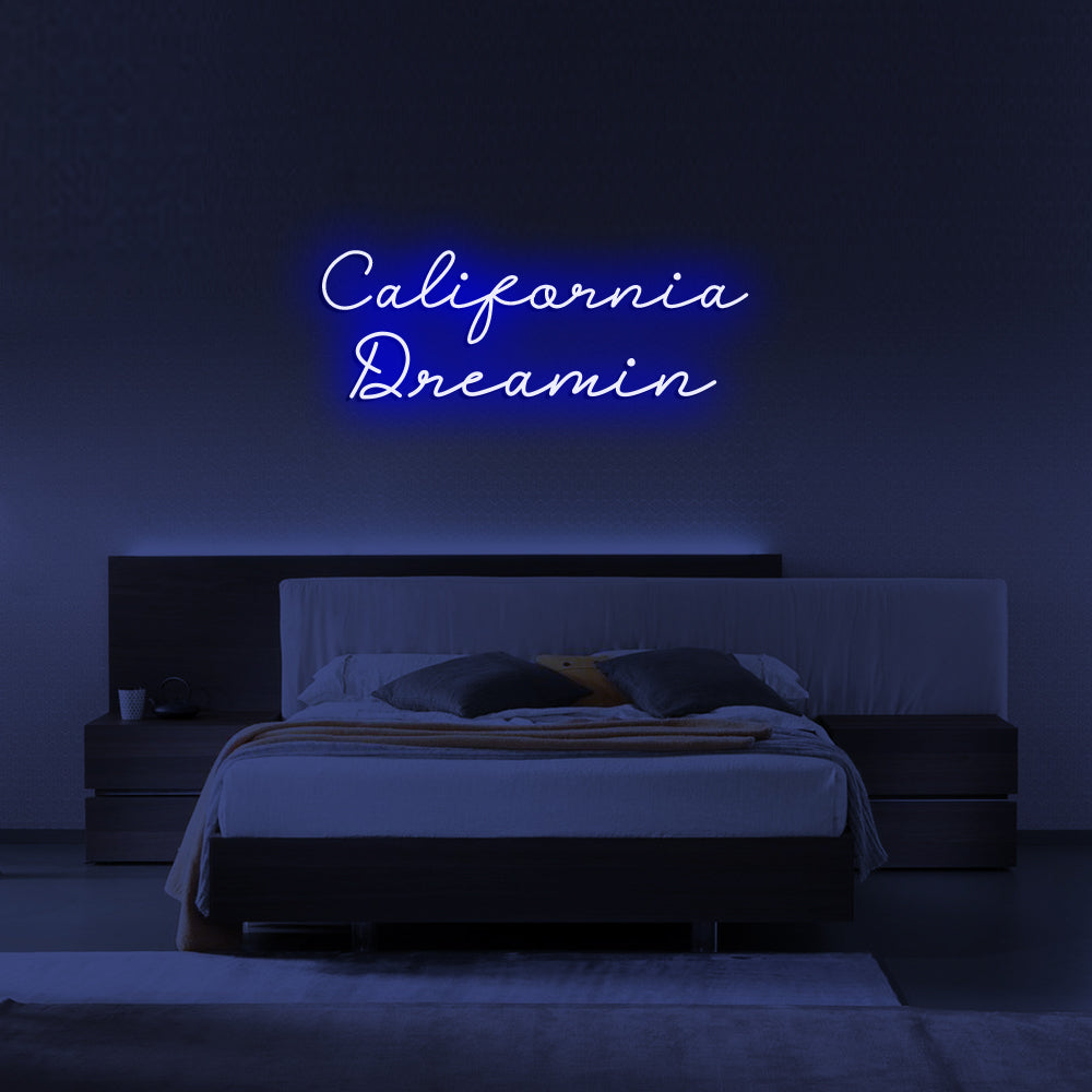 California Dreamin LED Neon Sign in Blue