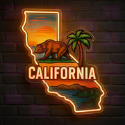 California Mountain Paradise Badge Neon Sign - MEON NEON