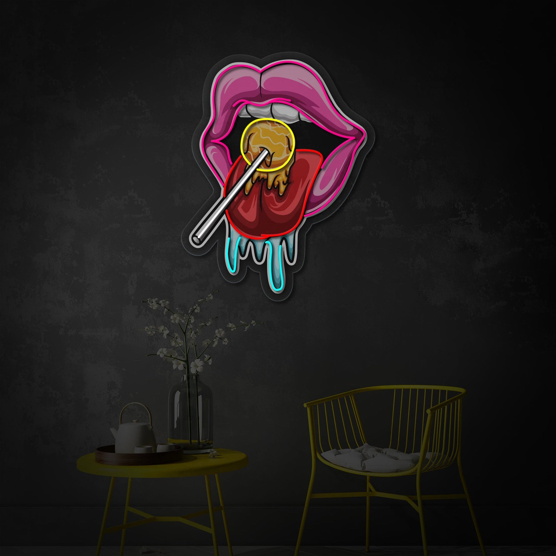 Candy Tongue LED Neon Sign | Pop Art Wall Light - MEON NEON
