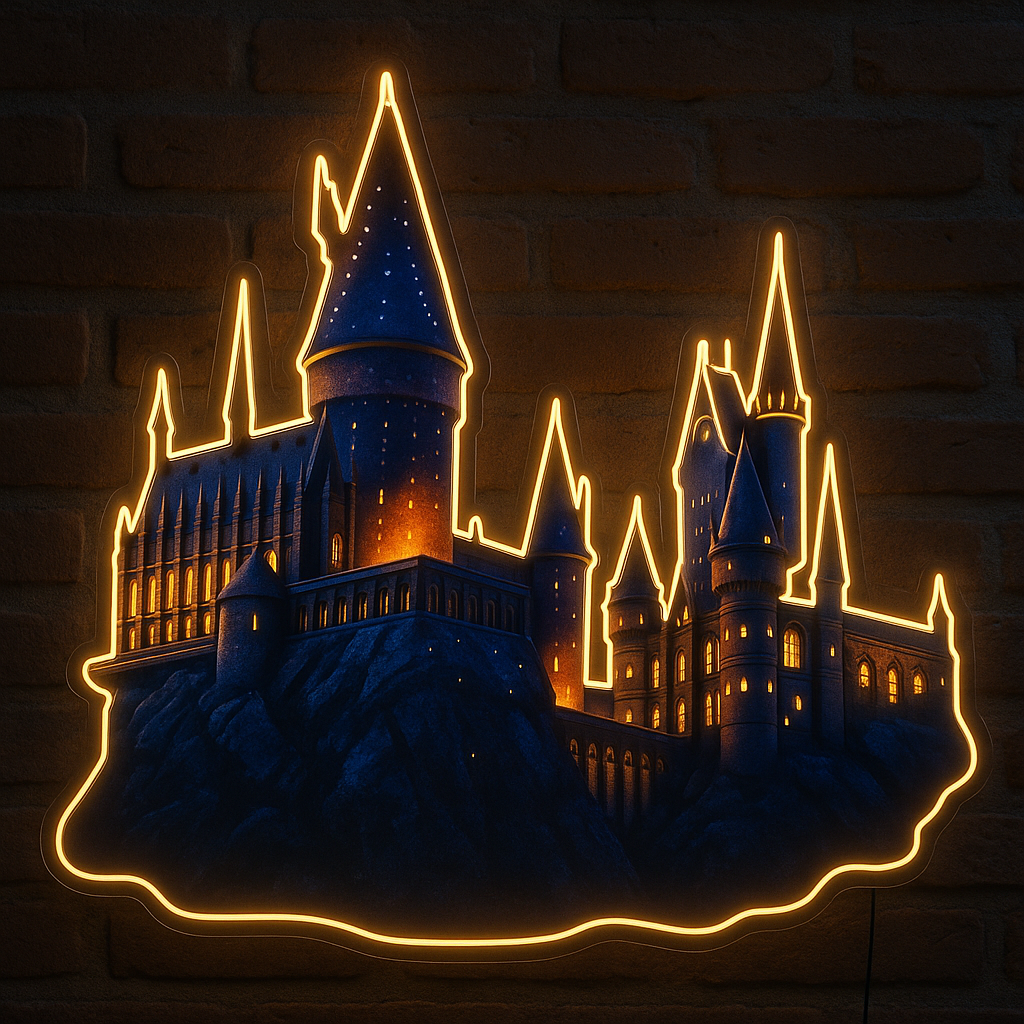 Hogwarts Castle Silhouette LED Neon Sign