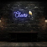 Champagne Glass Cheers Neon Artwork image 0