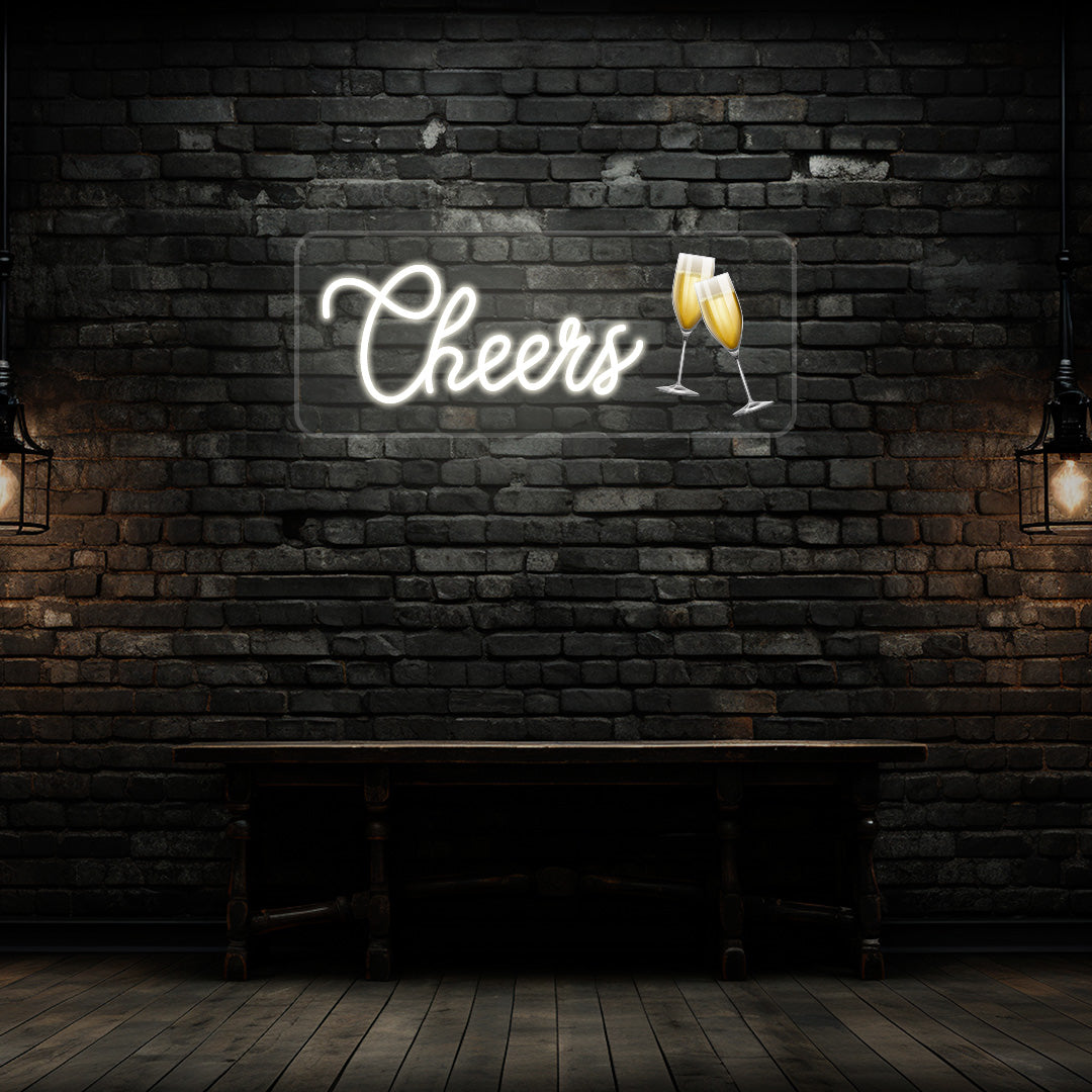 Champagne Glass Cheers Neon Artwork image 7