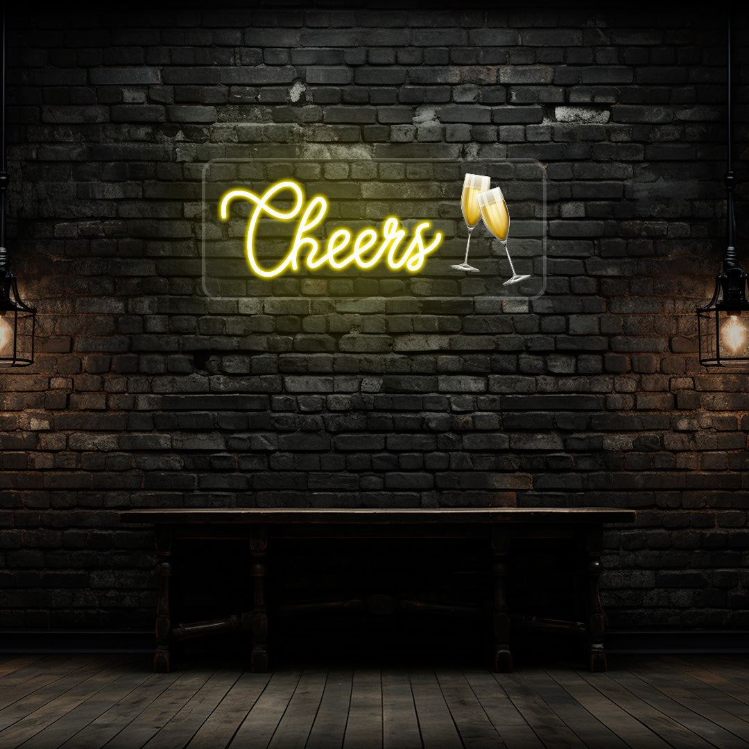 Champagne Glass Cheers Neon Artwork image 8