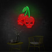 Cherry Skull LED Neon Sign | Gothic Food Art - MEON NEON