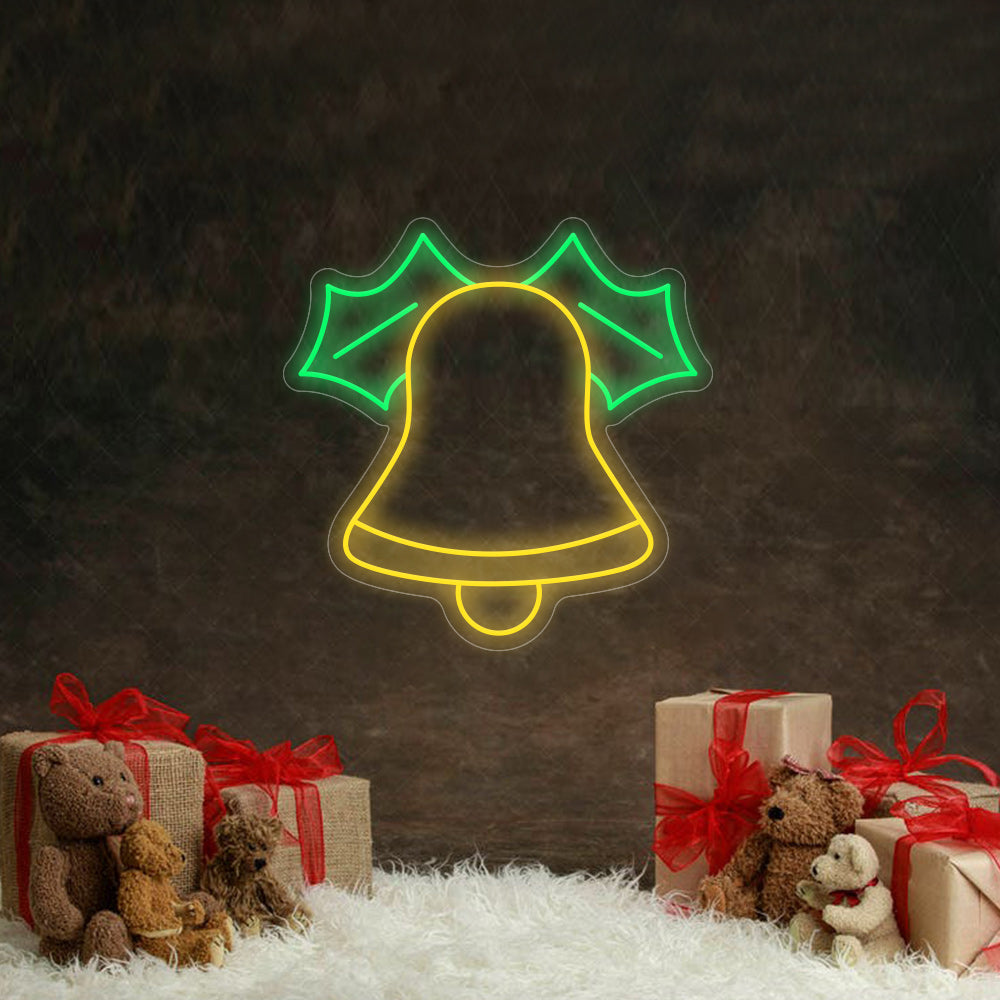 Christmas Bells LED Neon Sign (Style 1) in Hot Pink