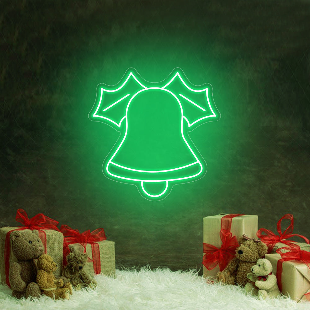 Christmas Bells LED Neon Sign (Style 1) in Orange