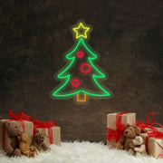 Christmas Tree LED Neon Sign (Multicolor) in Yellow + Green + Red + Orange