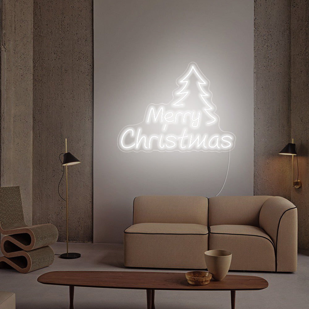 Christmas Tree LED Neon Sign (Style 1) in Cool White