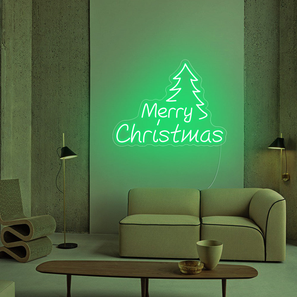 Christmas Tree LED Neon Sign (Style 1) in Red