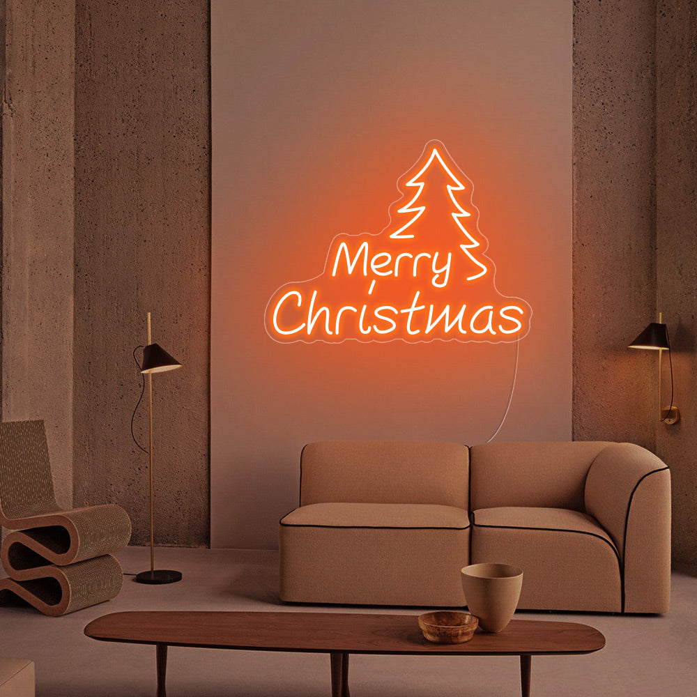 Christmas Tree LED Neon Sign (Style 1) in Purple