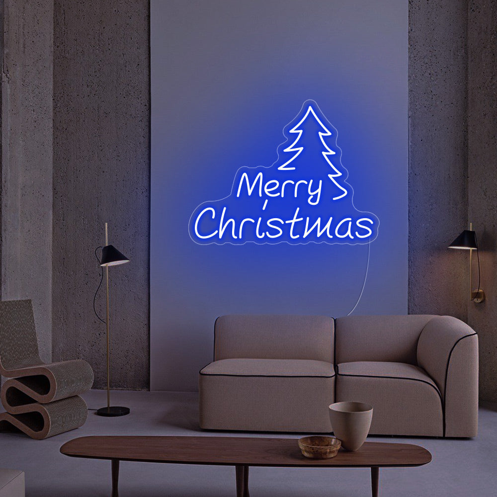 Christmas Tree LED Neon Sign (Style 1) in Yellow