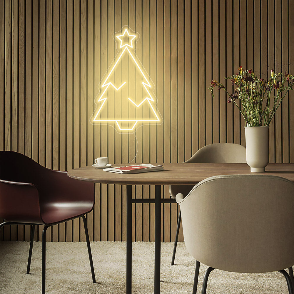 Christmas Tree with Star LED Neon Sign in Warm White