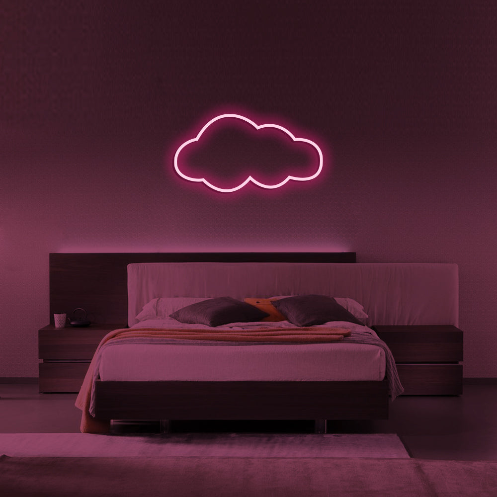 Cloud LED Neon Sign (Style 1) in Hot Pink