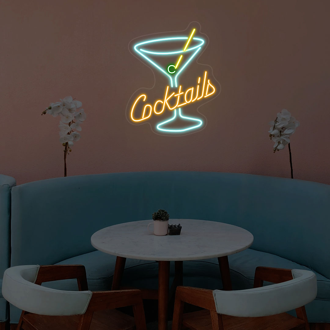 Cocktails Glass Neon Sign image 0