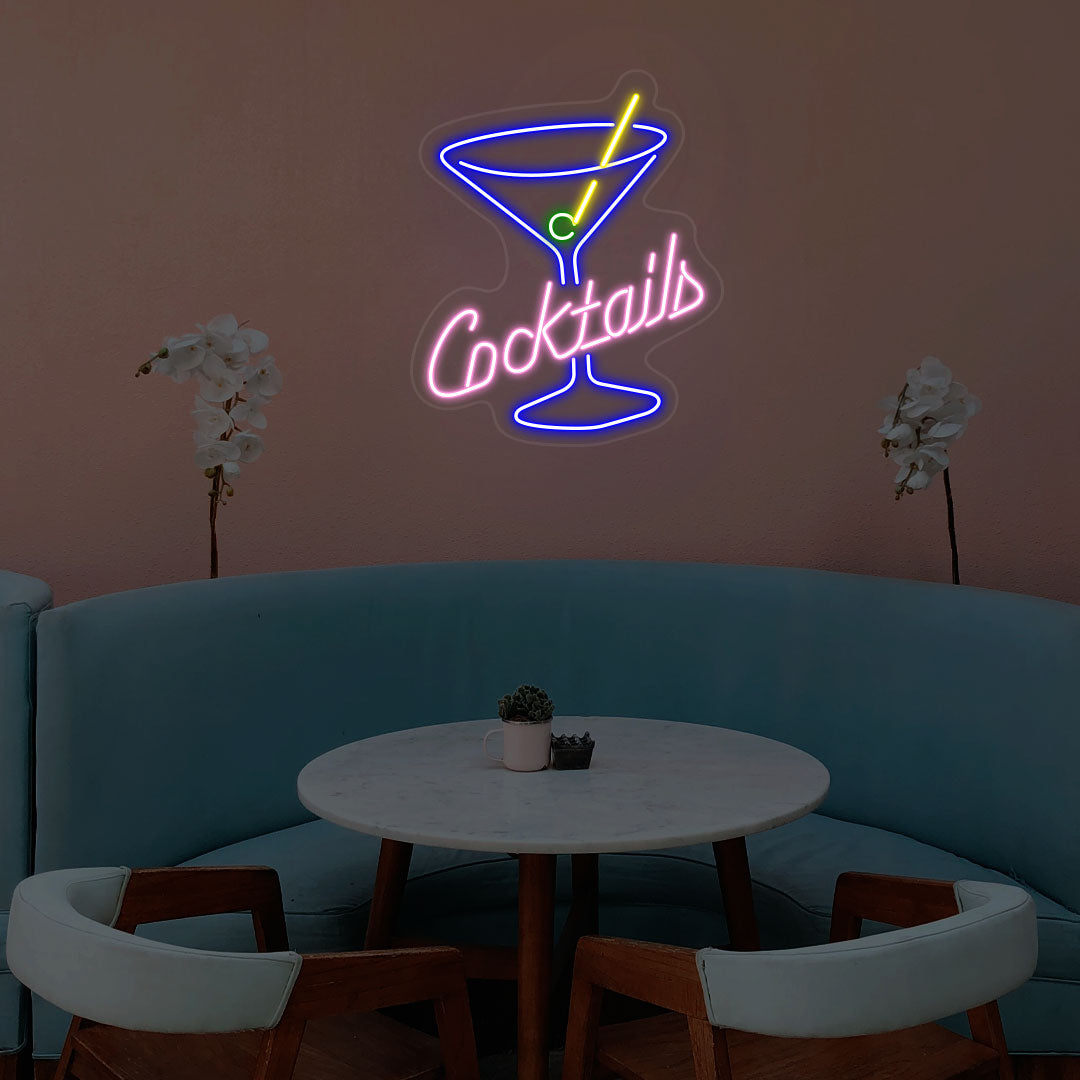 Cocktails Glass Neon Sign image 1