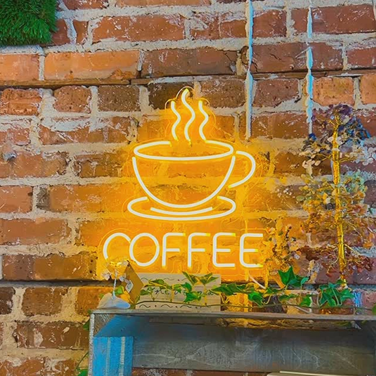 Coffee Cup LED Neon Sign in Light Pink