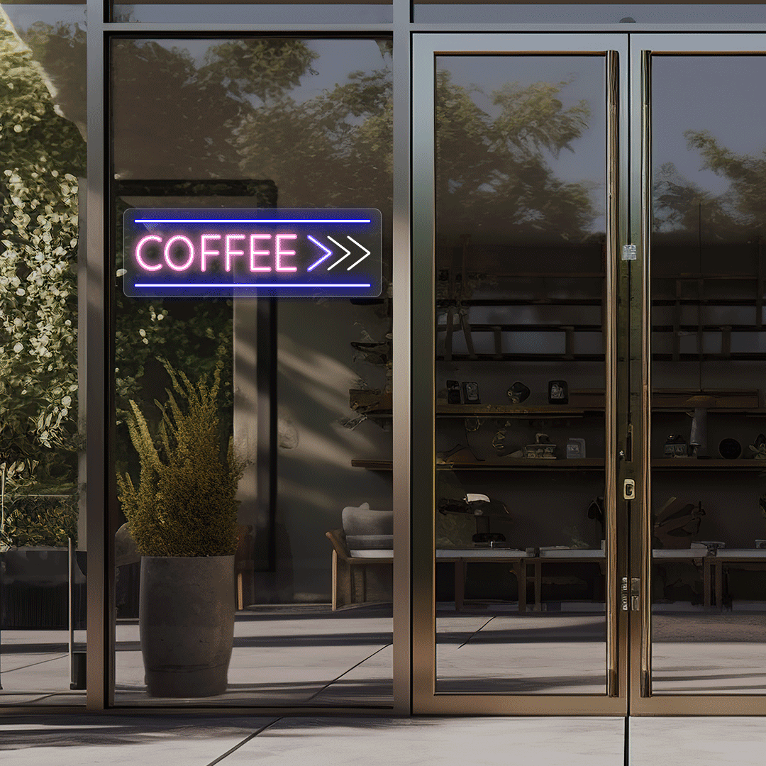 Coffee With Arrow Animated Neon Sign image 1