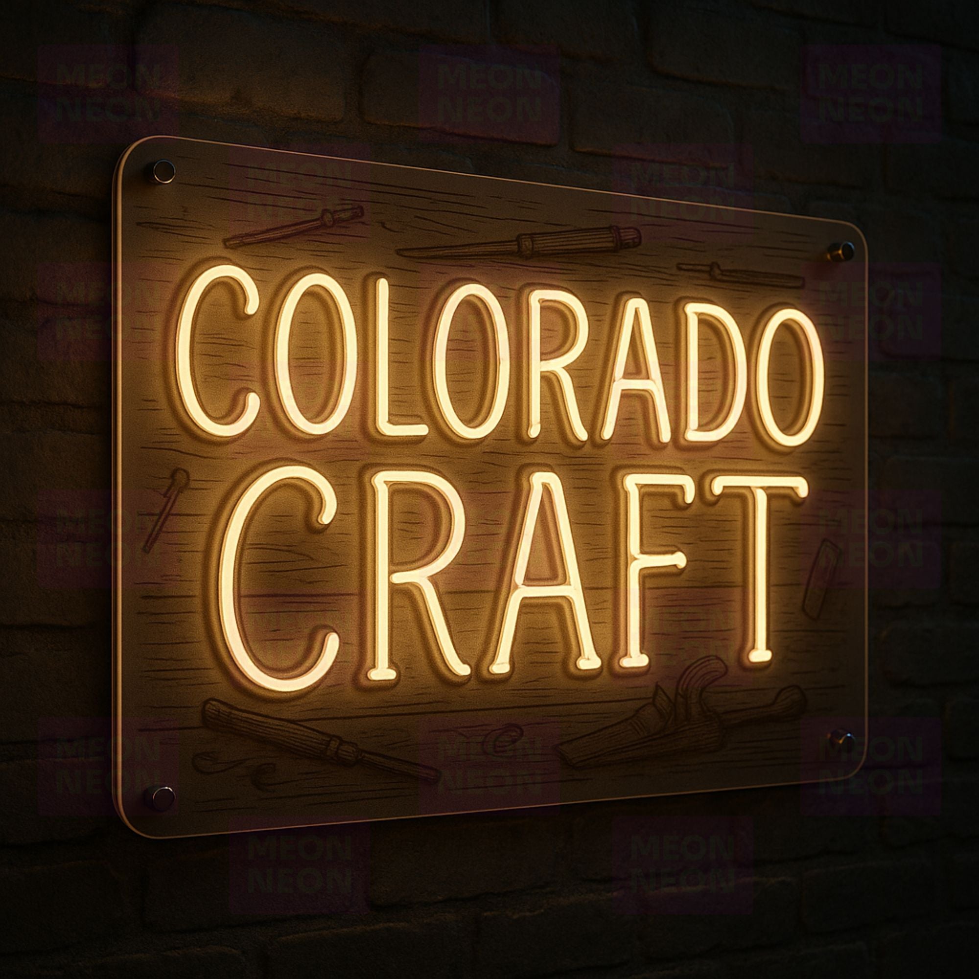 Colorado Craft LED Neon Sign - Artisan Quality - Hand-Lettered Style - Warm White Light - MEON NEON