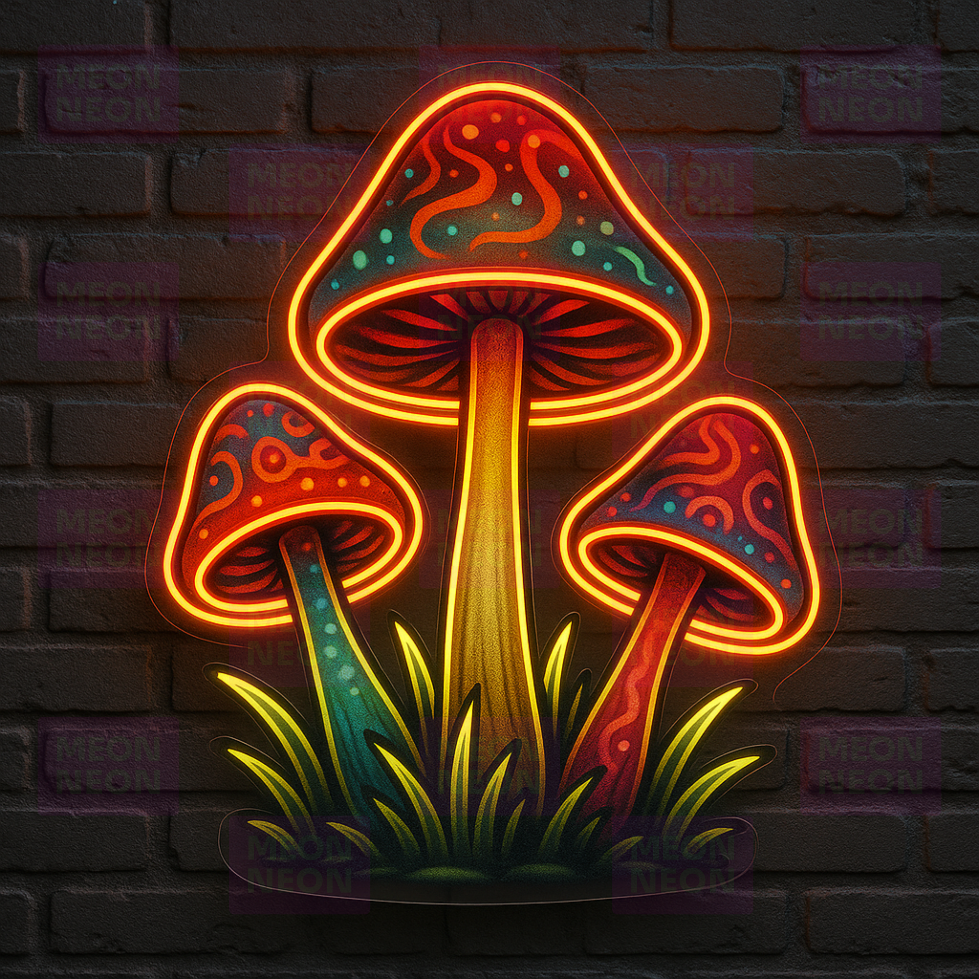 Cosmic Mushroom Garden LED Neon Sign - MEON NEON