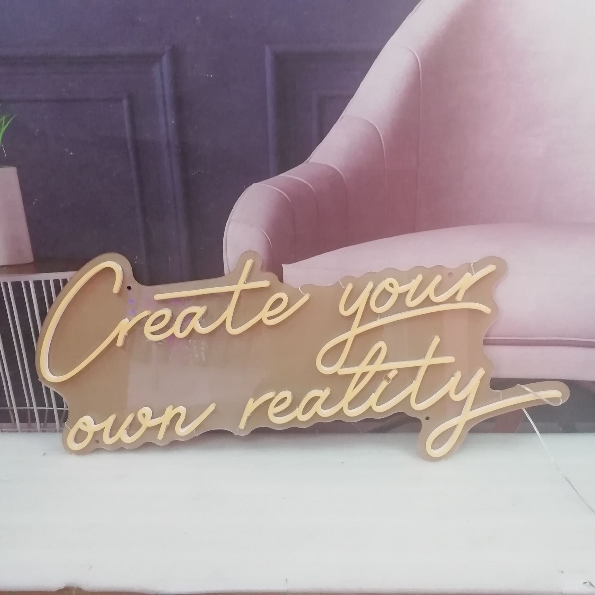 Create Your Own Reality LED Neon Sign in Cool White