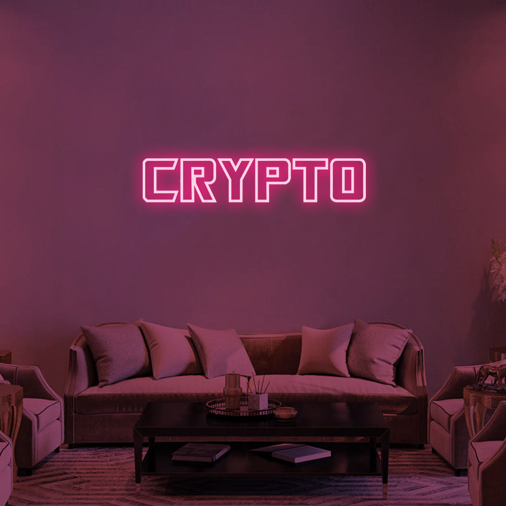 Crypto LED Neon Sign in Hot Pink