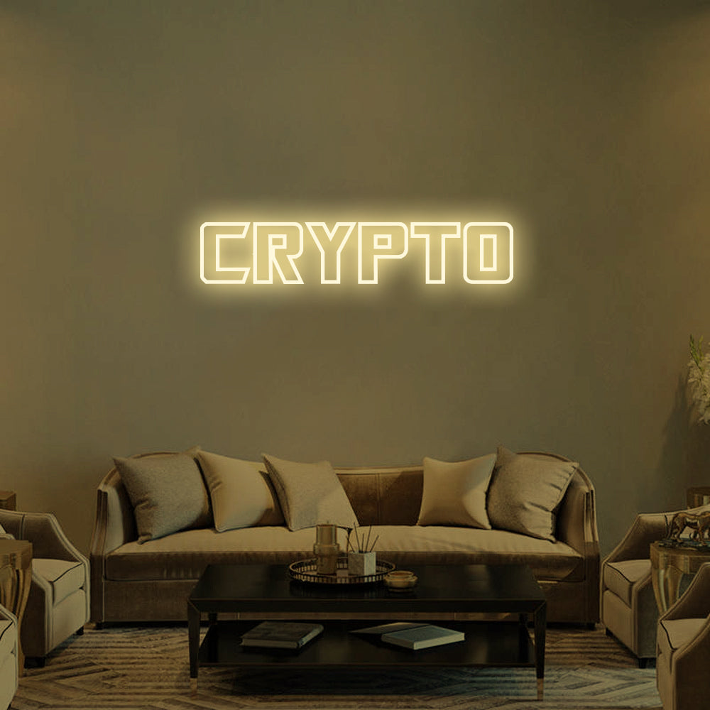 Crypto LED Neon Sign in Warm White