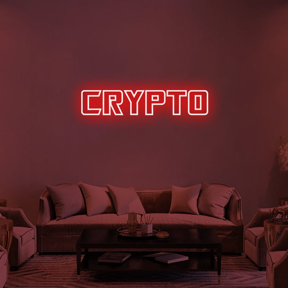 Crypto LED Neon Sign in Red
