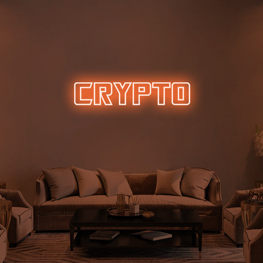Crypto LED Neon Sign in Orange