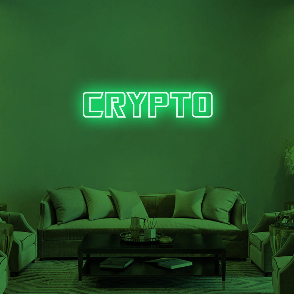 Crypto LED Neon Sign in Green