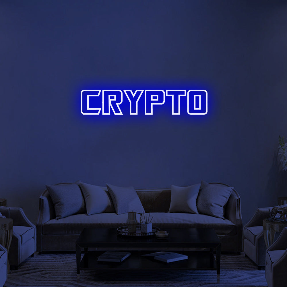Crypto LED Neon Sign in Blue