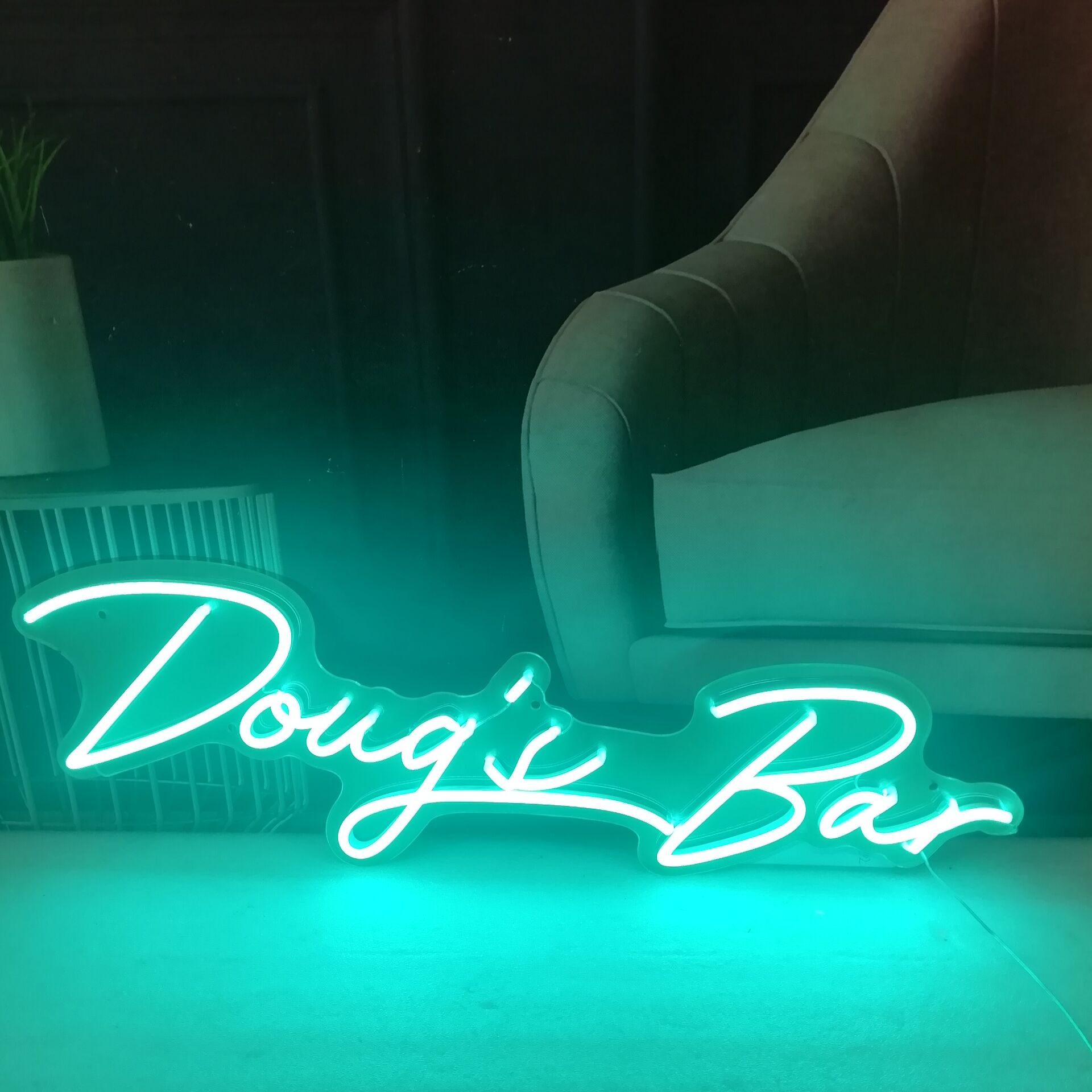 Custom Bar Name LED Neon Sign in Warm White