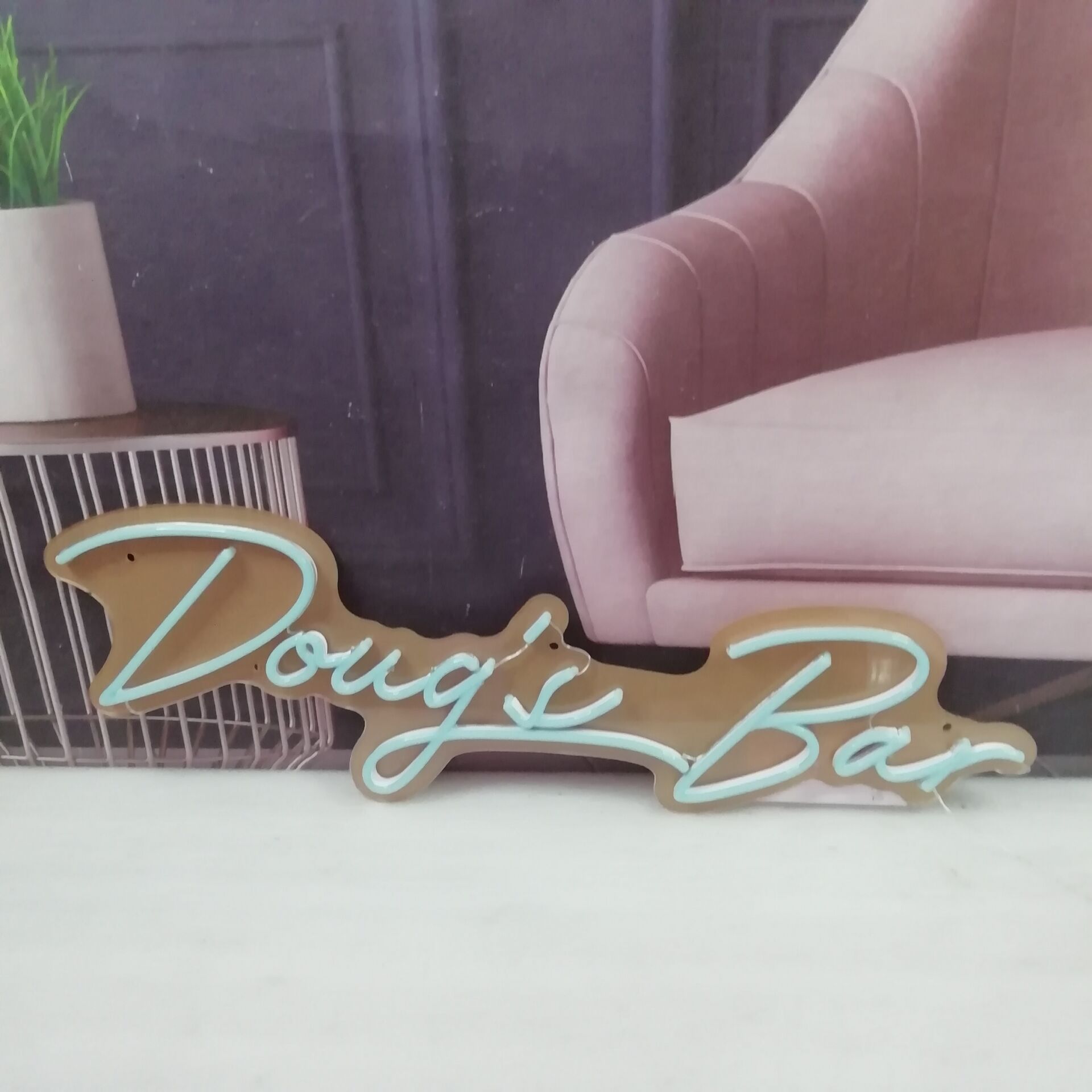 Custom Bar Name LED Neon Sign in Pink