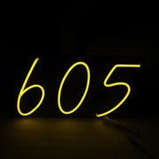 Custom Number LED Neon Sign in Hot Pink