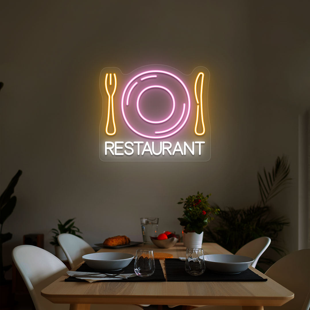 Cutlery & Dish Restaurant Neon Sign - Multicolor image 4