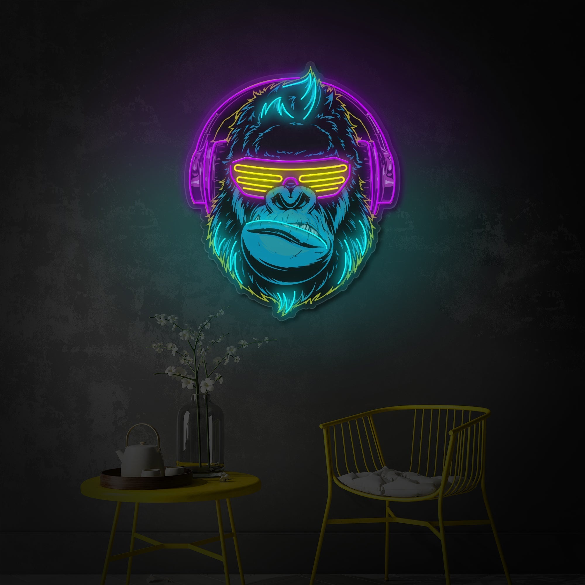 Cyberpunk Monkey LED Neon Sign | Gaming Wall Art - MEON NEON