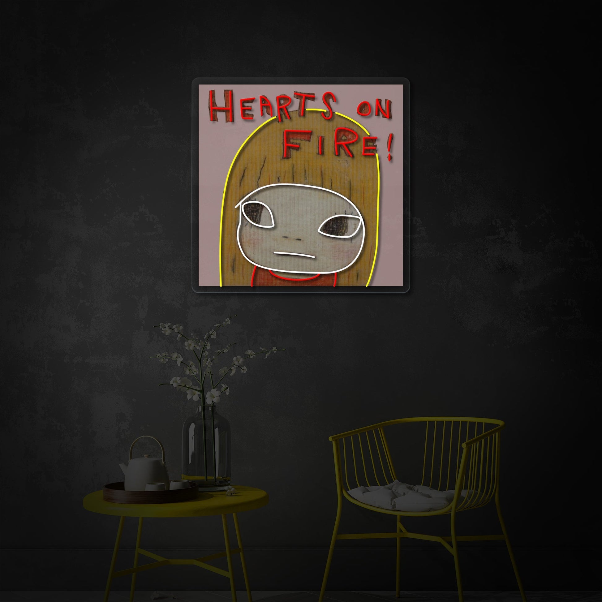 Flaming Hearts LED Neon Sign | Love Wall Art - MEON NEON