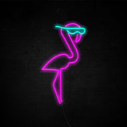 Flamingo LED Neon Sign (Style 2) in Pink + Ice Blue