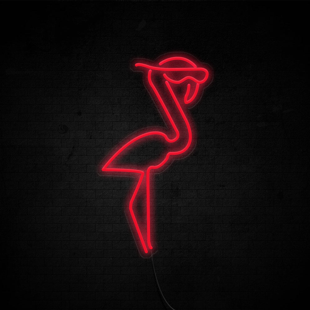Flamingo LED Neon Sign (Style 2) in Red
