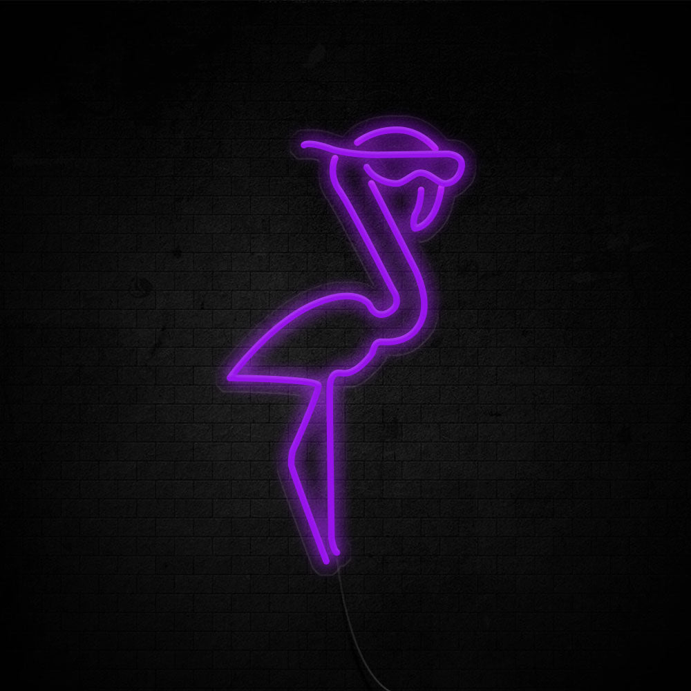 Flamingo LED Neon Sign (Style 2) in Purple