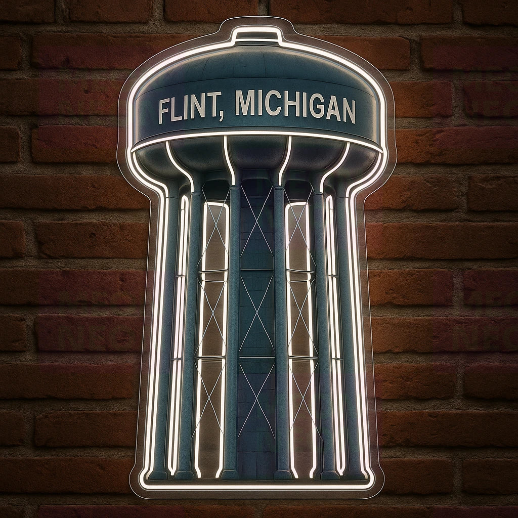 Flint Water Tower LED Neon Sign