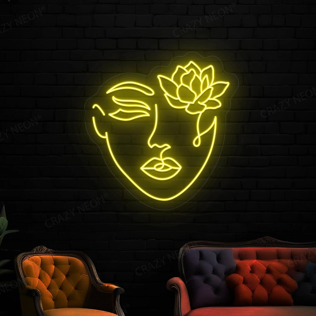 Flower With Face Neon Sign image 2
