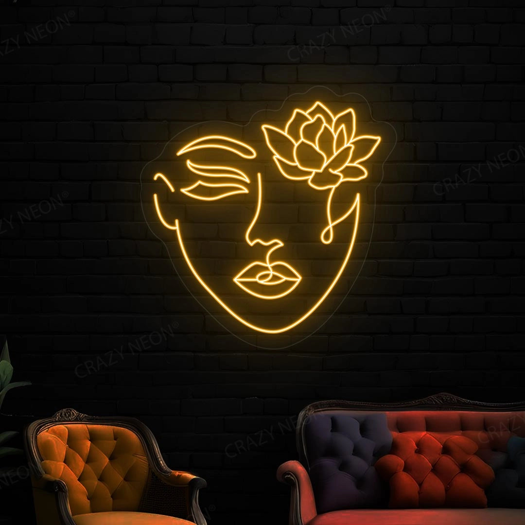 Flower With Face Neon Sign image 3