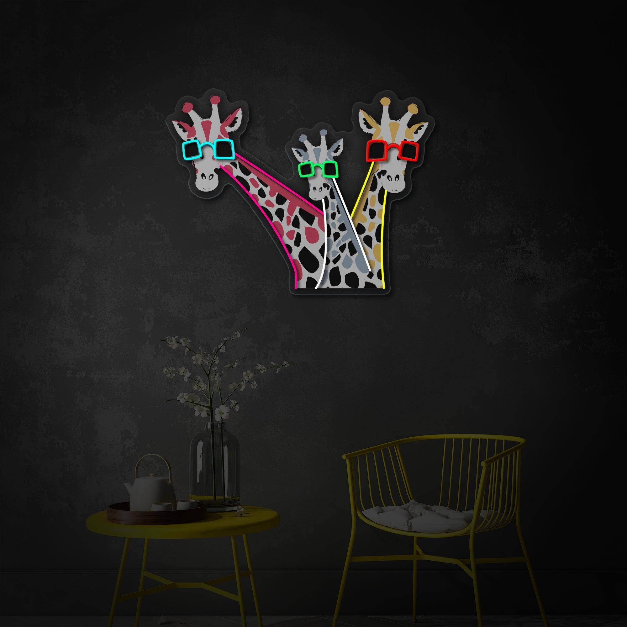 Cool Giraffes LED Neon Sign | Animal Pop Art