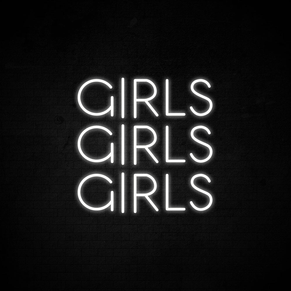 Girls Girls Girls LED Neon Sign in Green